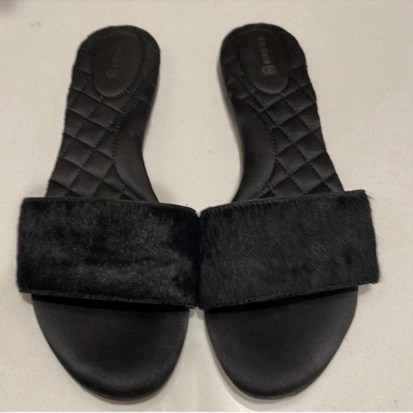 Birdies Sparrow Jet Black Calfhair Sandal s 8.5 - Picture 1 of 6
